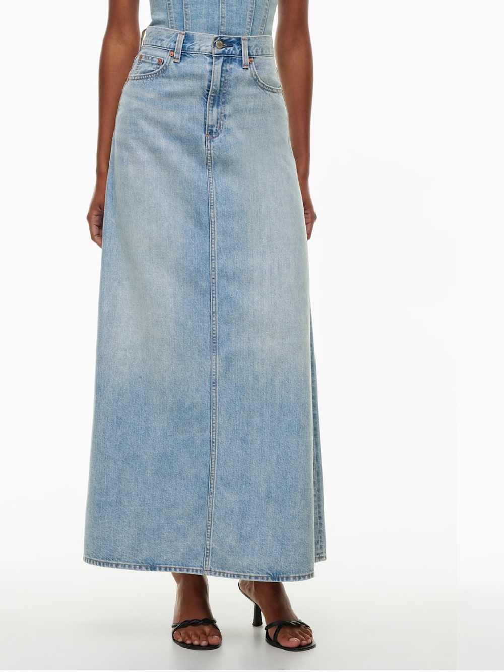 Aritzia Denim Forum The 90s Helena Maxi Denim Skrit 26